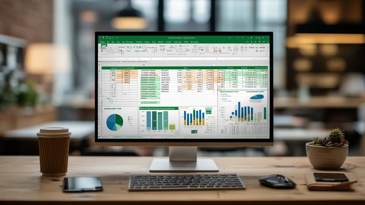 Excel-Vorlage für Anwesenheitsliste geöffnet auf einem Laptop